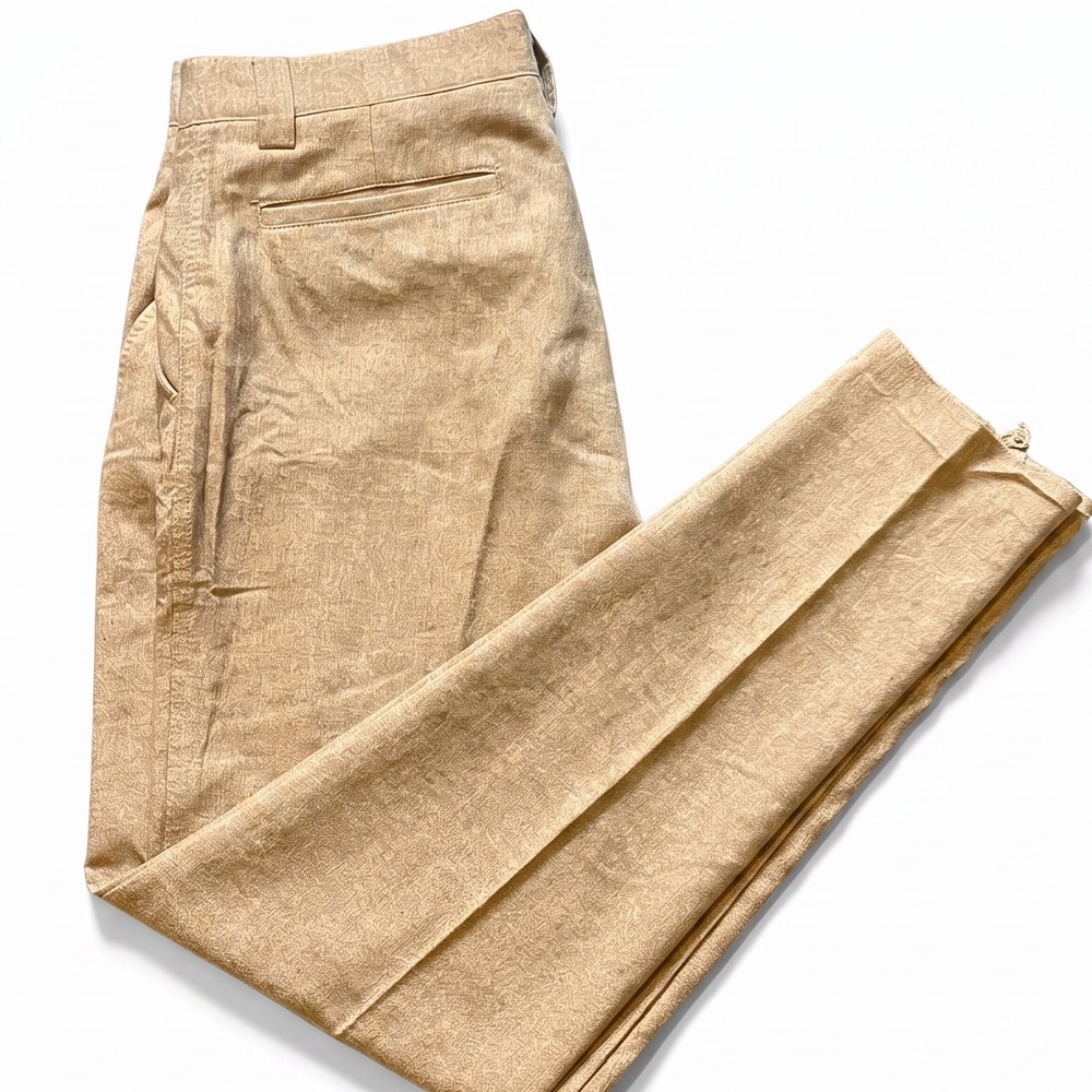 Trevero Vintage Merino Wool Dress Pants Mens 38x32 Tan Brown Heathered Trousers